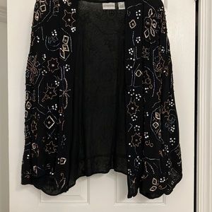 Chicos Black Sequin Jacket